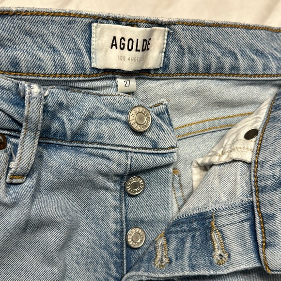 Agolde women’s jeans size 27 Nico high rise button fly light wash GUC - Picture 3 of 12